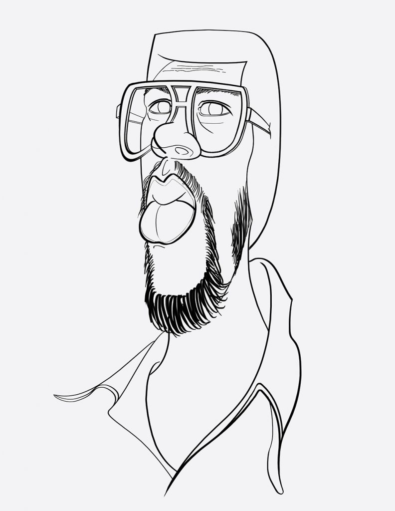 photoshop caricature line drawing